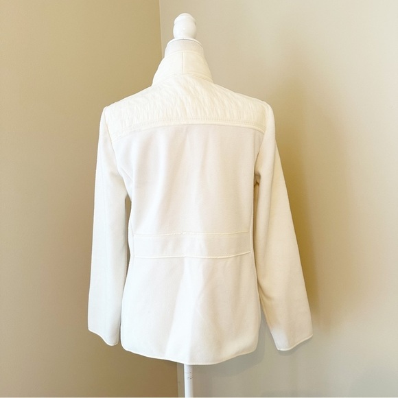 Talbots Fleece Zip Front Ivory Jacket - Medium - Picture 4 of 11